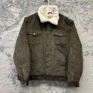 Orton Brothers Jacket Mens Extra Large Brown Corduroy Sherpa Barn Chore Coat